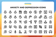Anxiety And Depression Icons, a Duotone Icon by Wencory (Thumbnail 1 of 3)