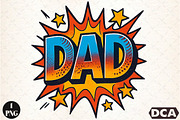 DAD Comic Style Sublimation PNG8, an Illustration by DreamCafeArt (Thumbnail 1 of 7)