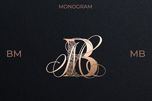MB BM Wedding Monogram Logo