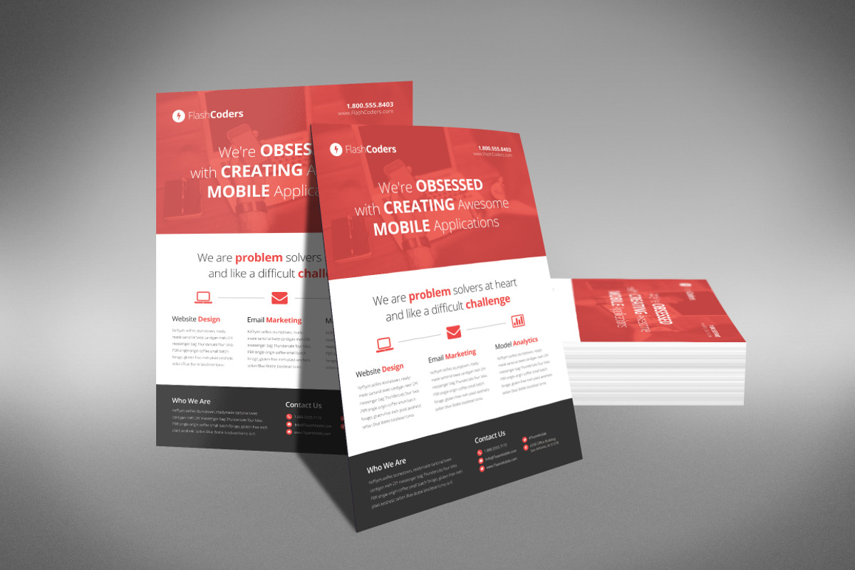 Flat Design Corporate Flyer, a Flyer Template by Creativenauts (Photo 3 of 4)
