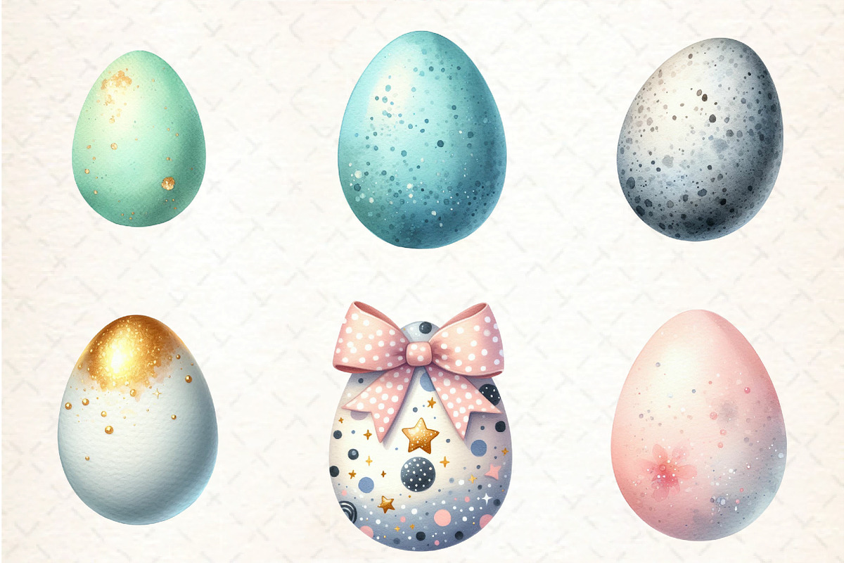 Watercolor Eggs Clipart, an Illustration by DreamCafeArt (Photo 2 of 5)