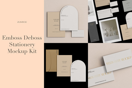 Emboss Deboss Stationery Mockup Kit