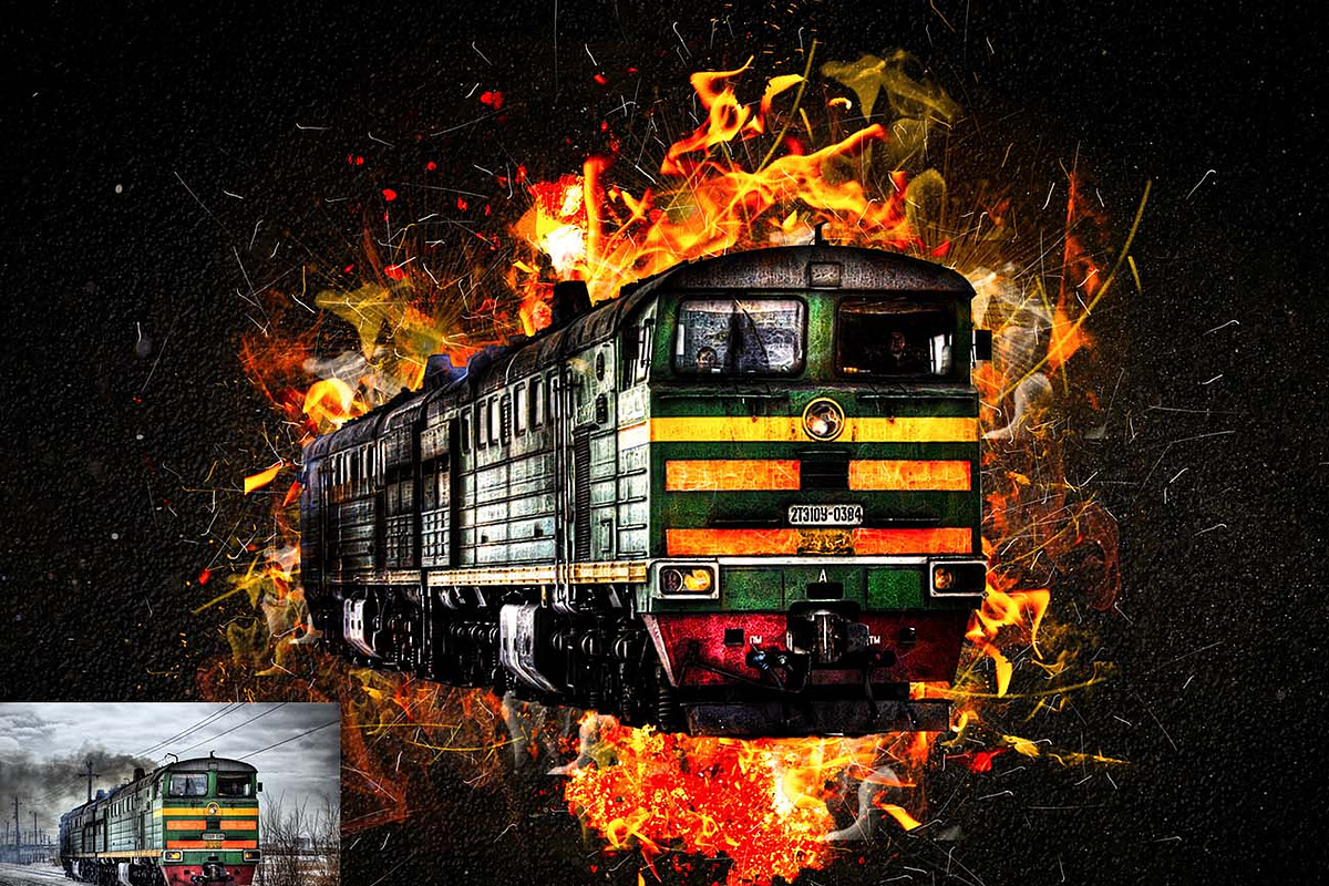 Fire & Sparks Photoshop Action, an Action Add-On by Studio Retouch (Photo 14 of 14)