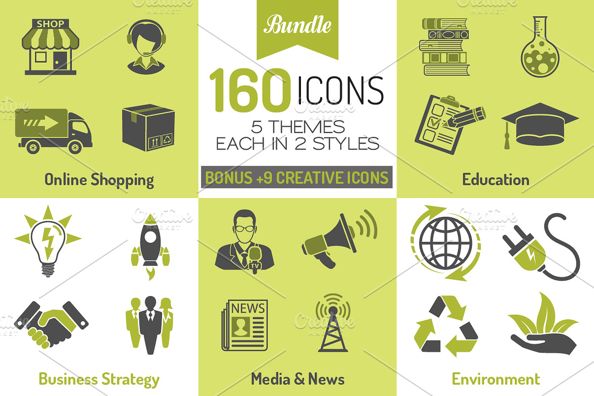 Big Set 160 Icons in 5 Themes, an Icon by TAlex (Photo 1 of 3)