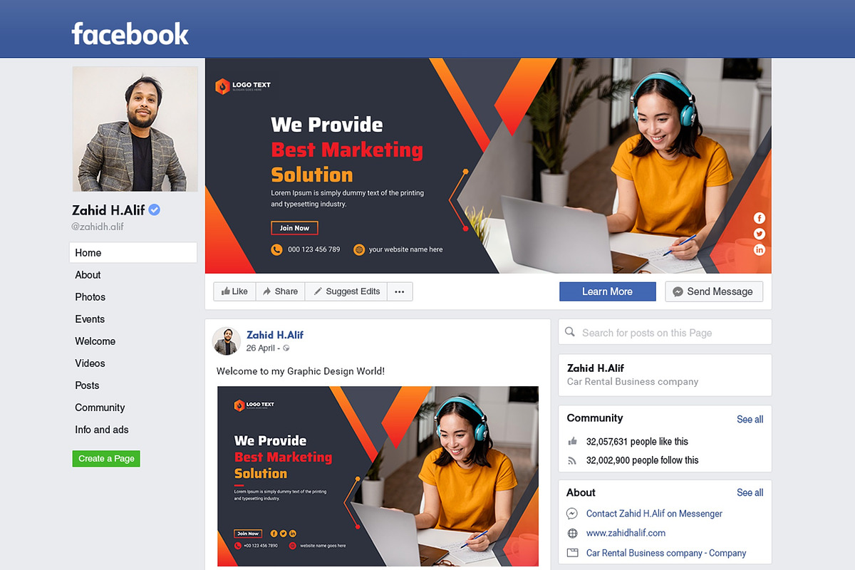 Facebook & web cover banner template, a Social Media Template by zahidhossainalif (Photo 2 of 4)