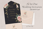 Blush Pink All-In-One Wedding Invite, an Invitation Template by by creative paper (Thumbnail 2 of 4)