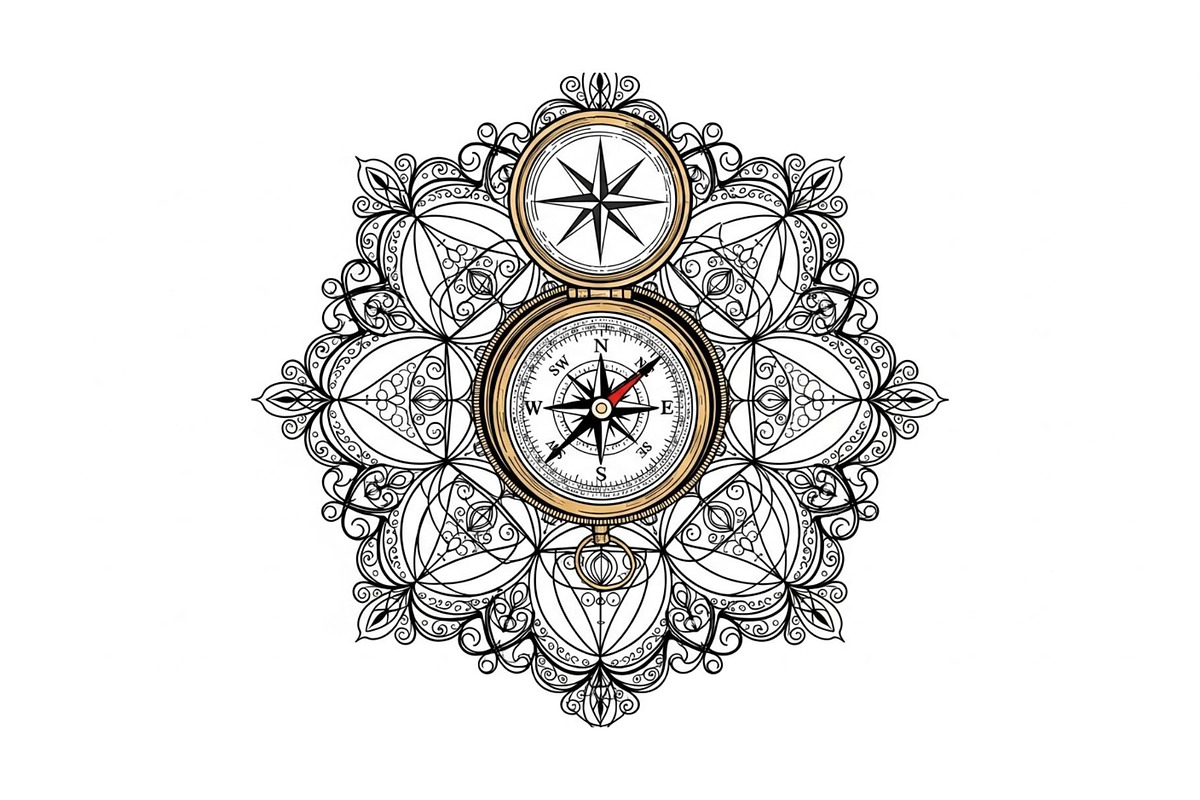 Ornamental Compass Rose SVG Bundle, an Illustration by Gaye Art (Photo 7 of 31)