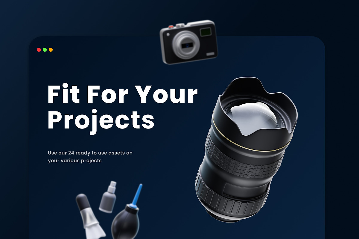 Camera & Photography 3D Icons, an Object 3D Model by Azam Creative (Photo 4 of 5)