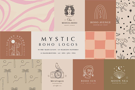 Mystic Boho Logos Templates Kit