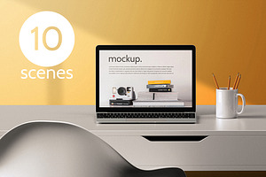 Laptop Office Concept Mockup Pack