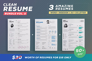 Clean Resume - Bundle Edition Vol. 2