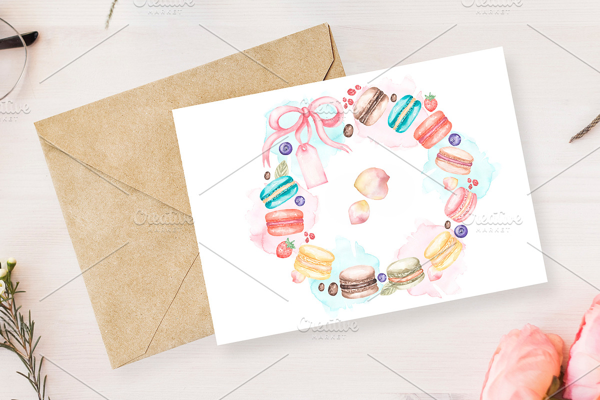 Watercolor Macaron Collection, a Food Illustration by MayaNavits (Photo 9 of 10)