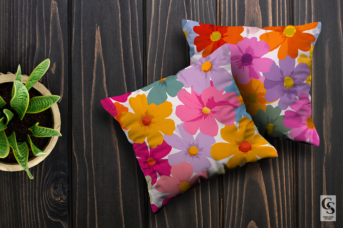 Colorful Whimsical Flowers Patterns, a Pattern Graphic by Creative Store (Photo 5 of 5)
