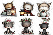 Whimsical Christmas Black Cat Clipar, an Illustration by DreamPrint404 (Thumbnail 6 of 7)