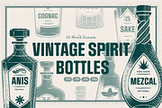 Vintage Spirit Bottle Illustrations, a Food Illustration by TheFoodAtlas (Thumbnail 1 of 9)