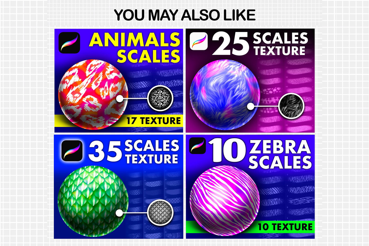 Procreate texture scales brushes, a Brush Add-On by Revabrush