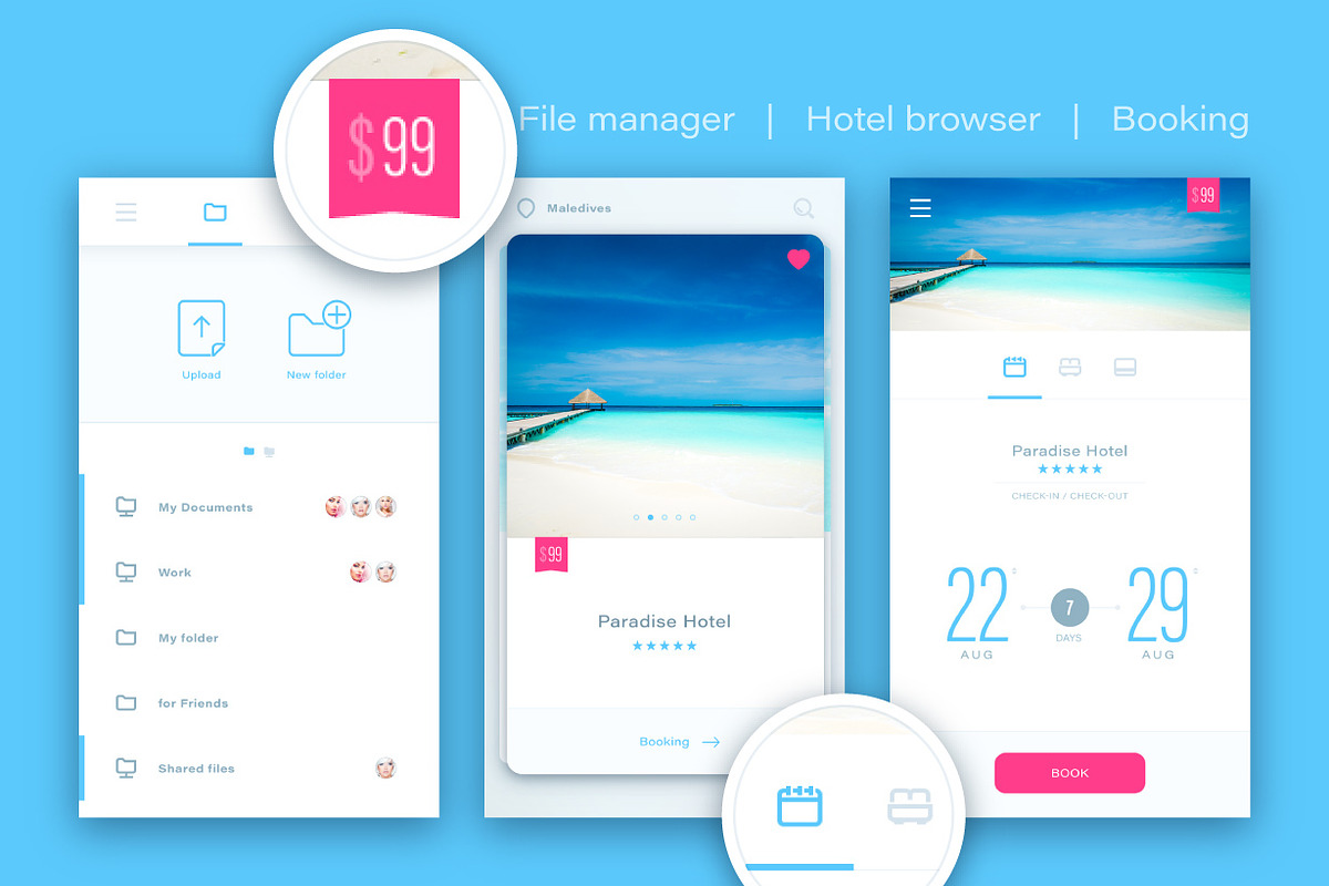 Flat UI Pack 1, an iPhone Mockup by Vectorminator (Photo 13 of 20)