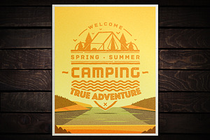 Camping Elements And Landscapes.