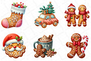 Cute Christmas Gingerbread Clipart, an Illustration by DreamPrint404 (Thumbnail 4 of 4)