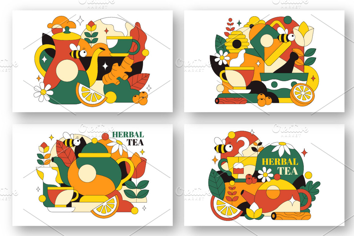 10 Herbal Tea Illustration, a Food Illustration by denayunebgt (Photo 2 of 4)