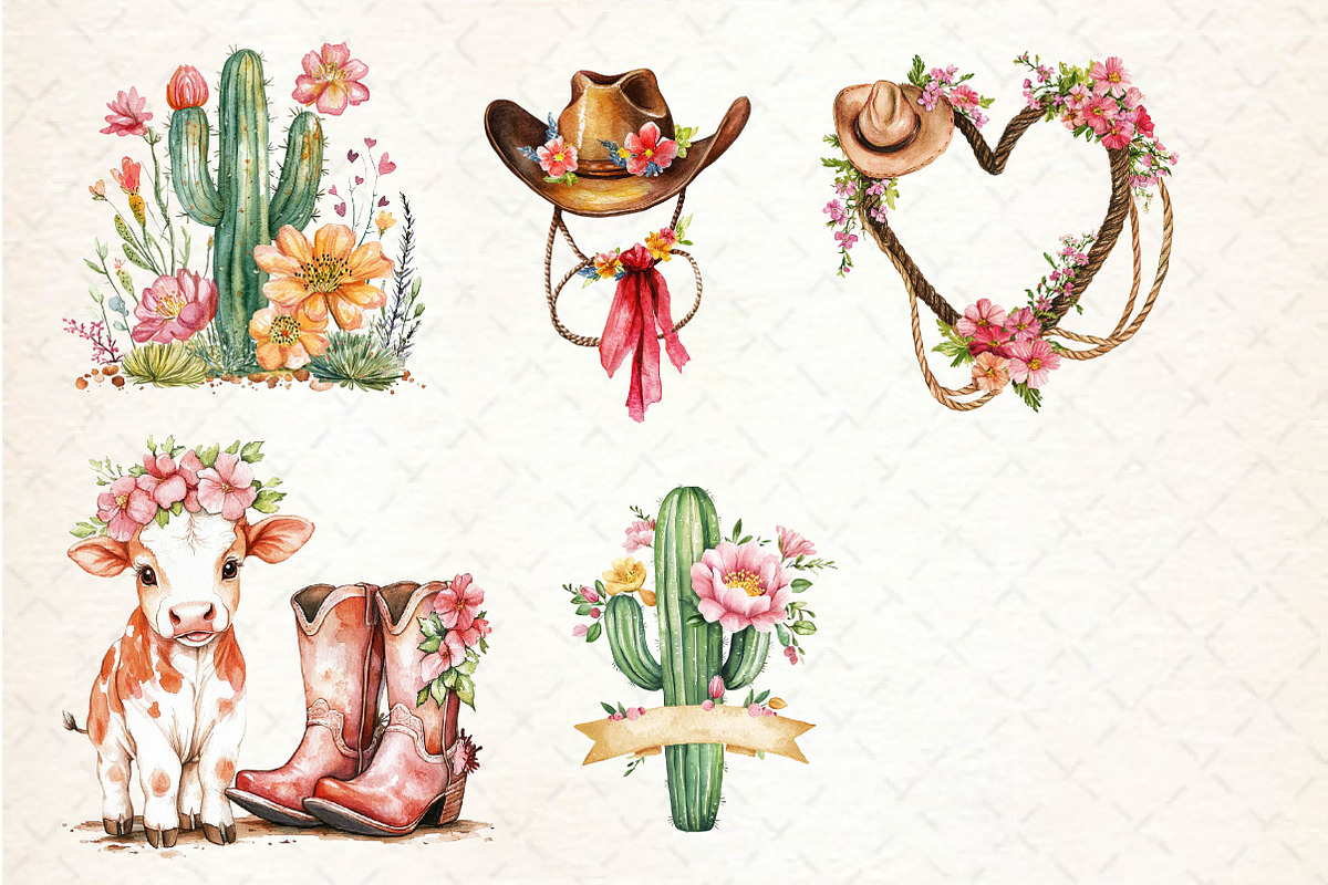 Western Mothers Day Cowgirl Clipart, an Illustration by Dream Creation (Photo 6 of 6)
