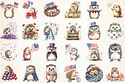 Patriotic Hedgehog PNG Clipart, an Illustration by Libby Wishes (Thumbnail 2 of 6)