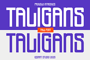 Taligans - Tall Font, a Sans Serif Font by Iqsiart Studio (Thumbnail 1 of 6)