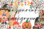 Cute Witch Halloween Clipart, a Decorative Illustration by BigCakeBee (Thumbnail 2 of 3)