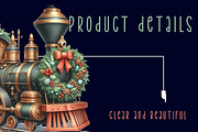 Christmas vintage steam train Clipar, an Illustration by CreationArt (Thumbnail 5 of 6)