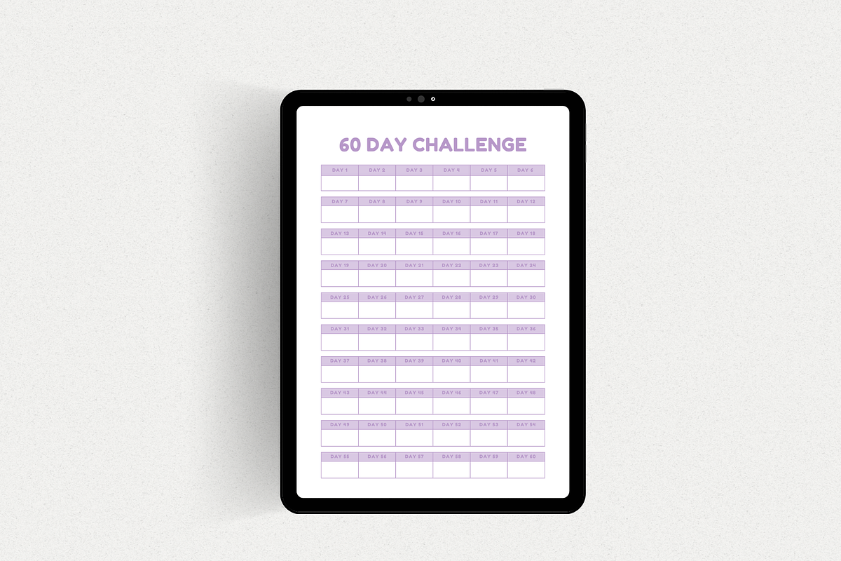 60-Day Challenge Tracker Printable, a Stationery Template by The Chaos Project (Photo 4 of 10)