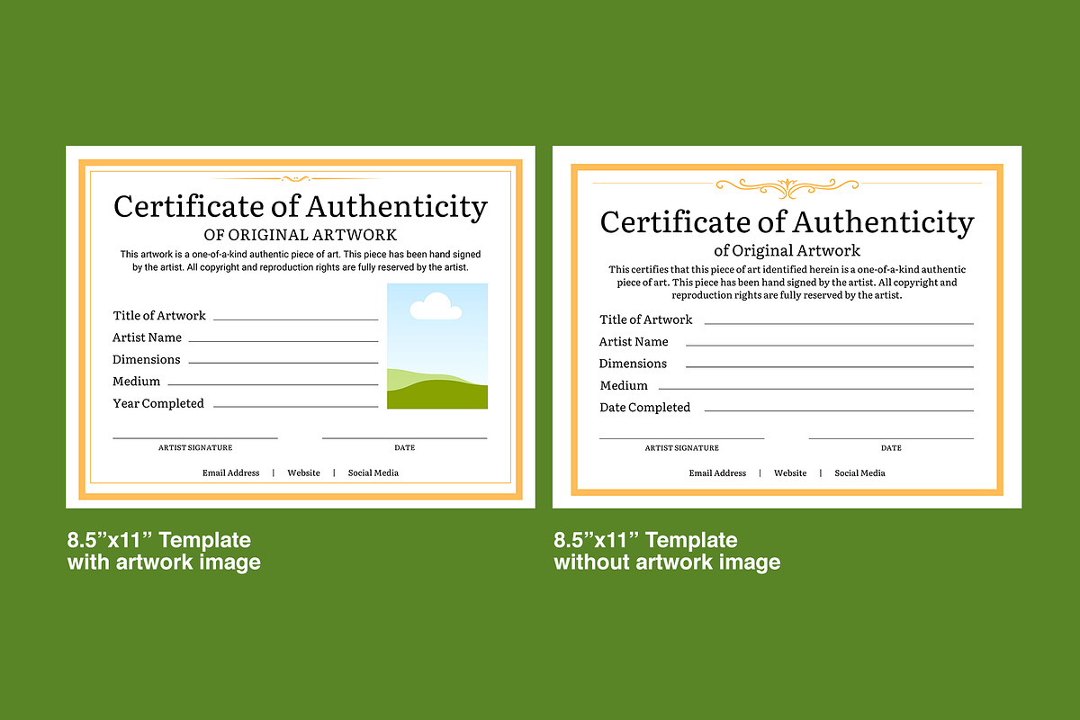 Certificate of Authenticity Template, a Presentation Template by Spark Design (Photo 2 of 2)