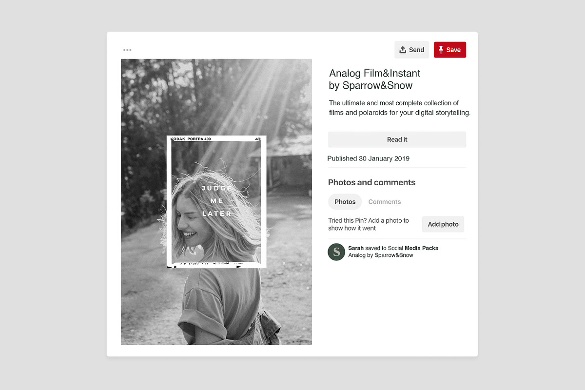 Black&White Film Frames Templates, a Social Media Template by Sparrow & Snow (Photo 6 of 11)