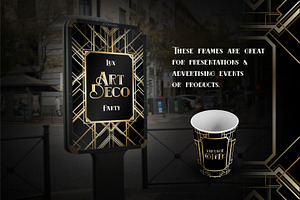 Set Art Deco Frames Vector Graphic