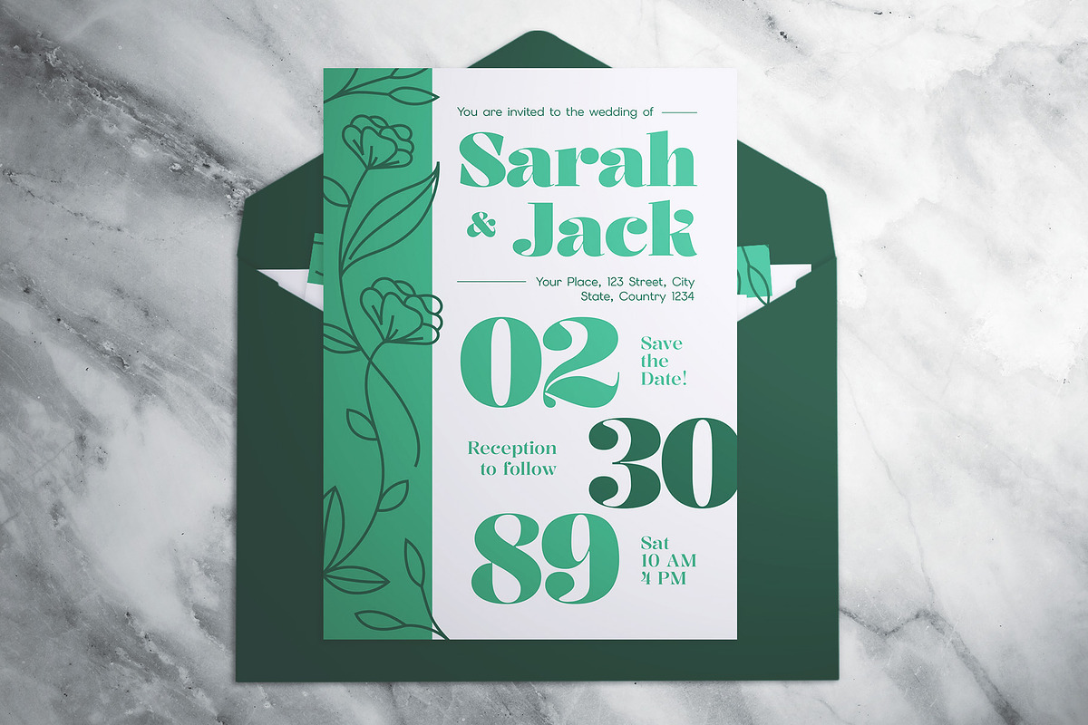 Illustrative Wedding Invitation, an Invitation Template by The Good Store (Photo 2 of 4)