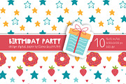 Birthday Party Cartoon Digital Paper, a Pattern Graphic by Elena Dorosh (Thumbnail 3 of 6)