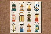 Vintage Camping Lantern Collection, an Object Graphic by Alex Krugli (Thumbnail 1 of 6)