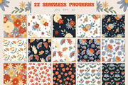 Retro flower mood patterns set, a Pattern Graphic by Veleri (Thumbnail 3 of 9)