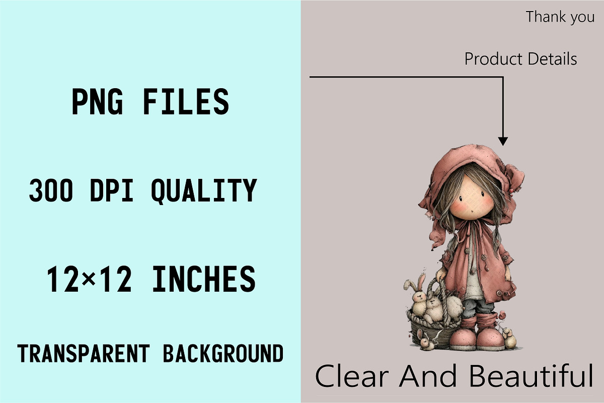 Spring Girl & Animal Friends Clipart, an Illustration by SVGArt (Photo 7 of 7)