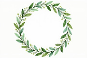 Green Watercolor Leaf Wreaths, an Illustration by Amazin_art (Thumbnail 8 of 10)