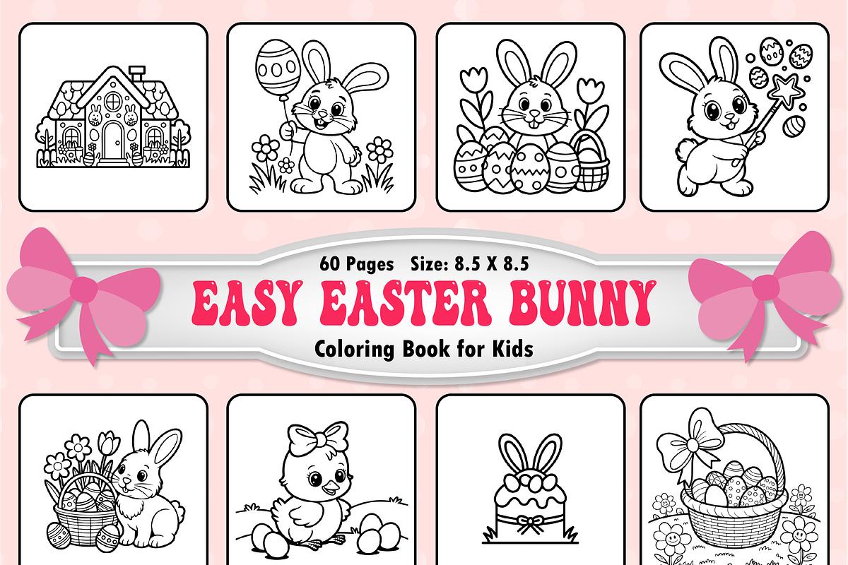 Easy Easter Bunny Coloring Book, an Animal Illustration by Design Home (Photo 1 of 5)