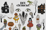 Vintage Halloween. Hand draw graphic, an Object Graphic by ma_i_vi (Thumbnail 11 of 12)