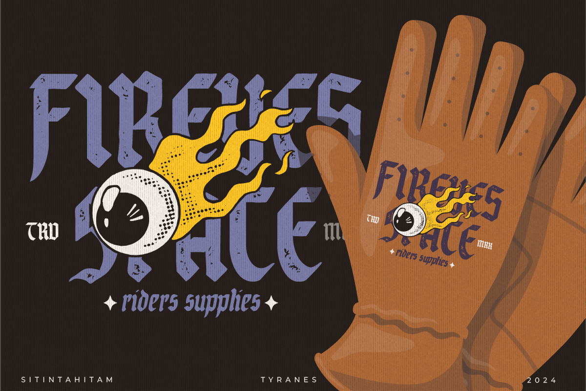 STH Tyranes + Extras, a Blackletter Font by Sitintahitam (Photo 2 of 11)