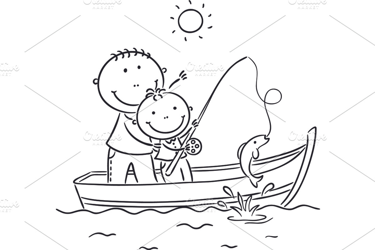Outline cartoon kids illustration, an Illustration by Bubert Art (Photo 8 of 33)