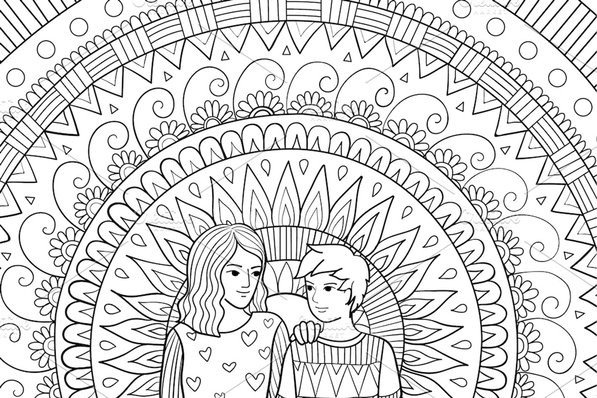 11 Mother's day coloring book page, an Illustration by Somjai King (Photo 8 of 13)
