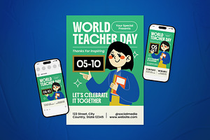 World Teacher Day Event Flyer Set, a Flyer Template by The Good Store