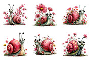 Whimsical Summer Snail Clipart, an Illustration by Dream Creation (Thumbnail 3 of 8)