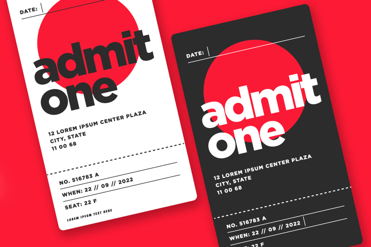 Event Ticket Admit Card Design, a Card Template by Orange Graphics (Photo 1 of 2)