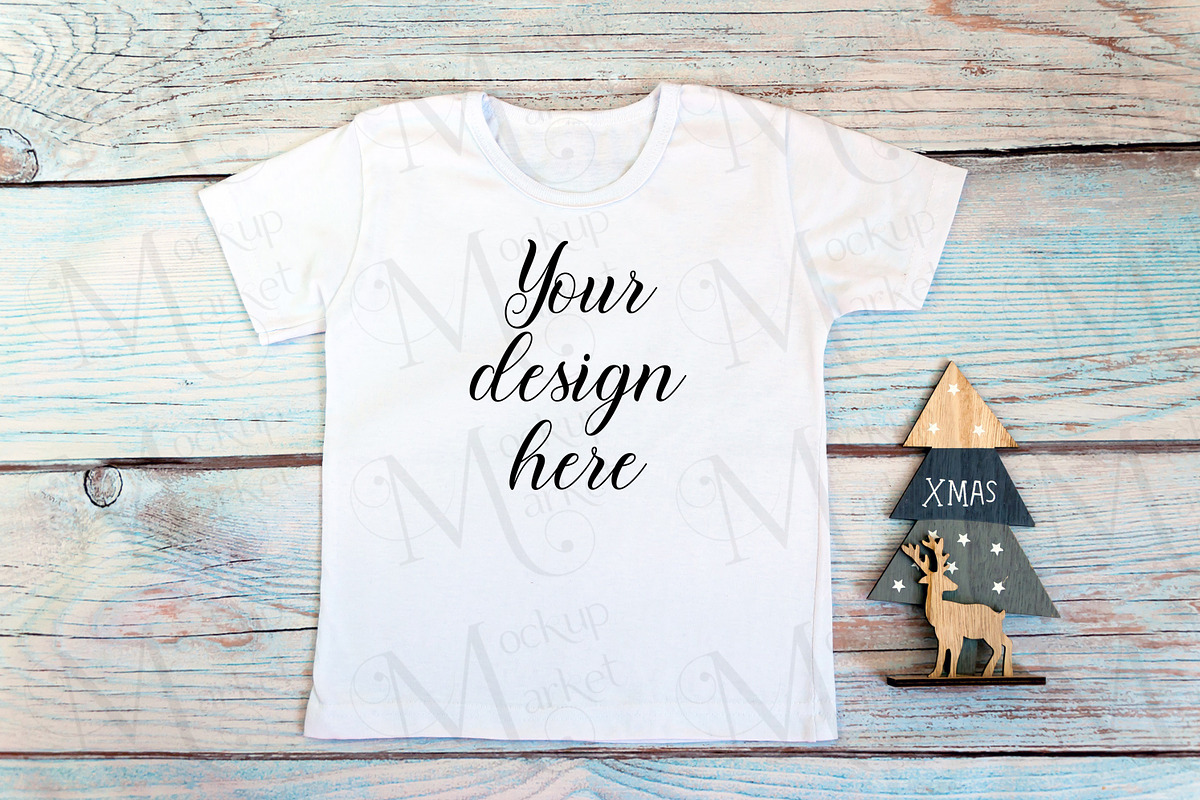 White kid t-shirt mockup bundle., a Print Template by MockupMarket (Photo 16 of 27)