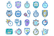 Stopwatch and timer doodle icon set, an Object Graphic by pikepicture (Thumbnail 2 of 3)