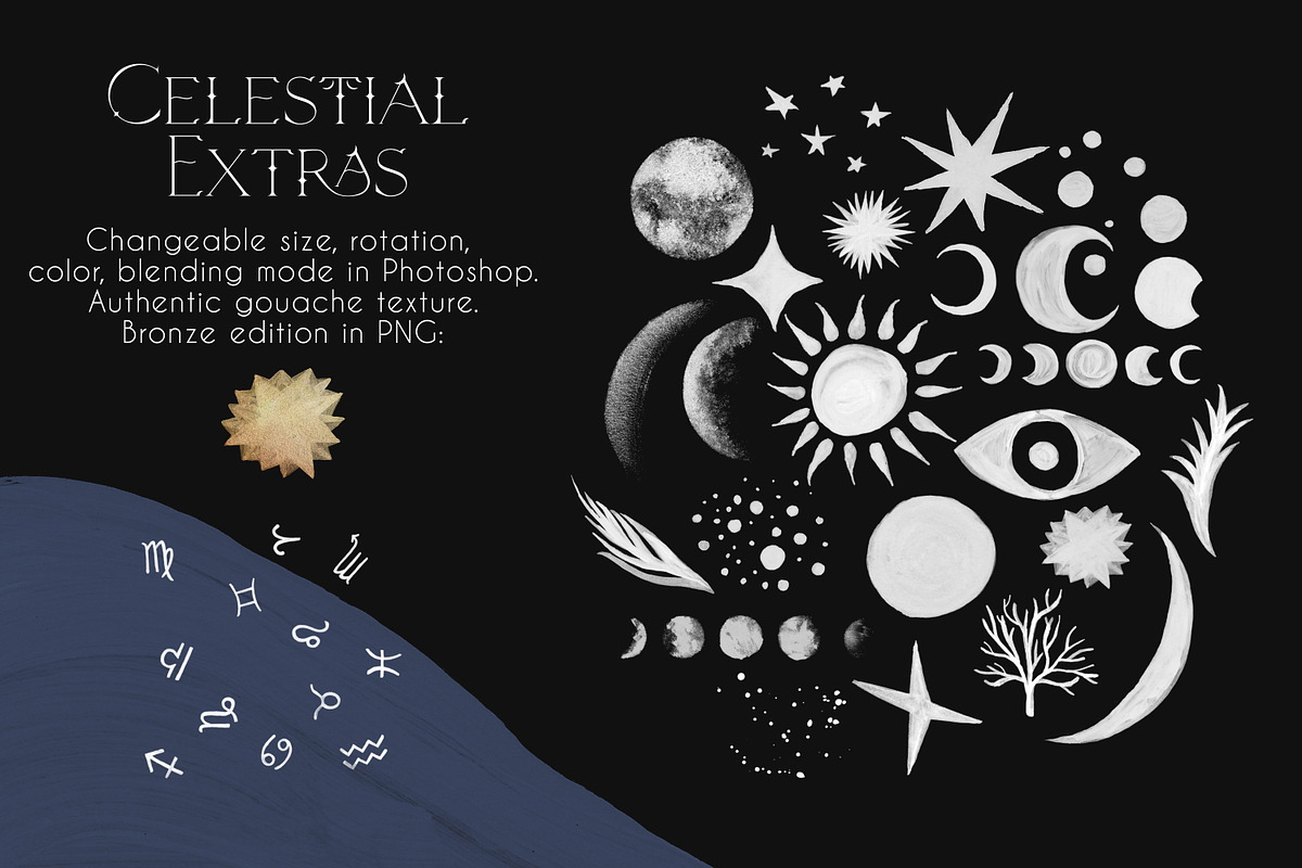 Night Celestial PS&Procreate Brushes, a Brush Add-On by Struvictory.art